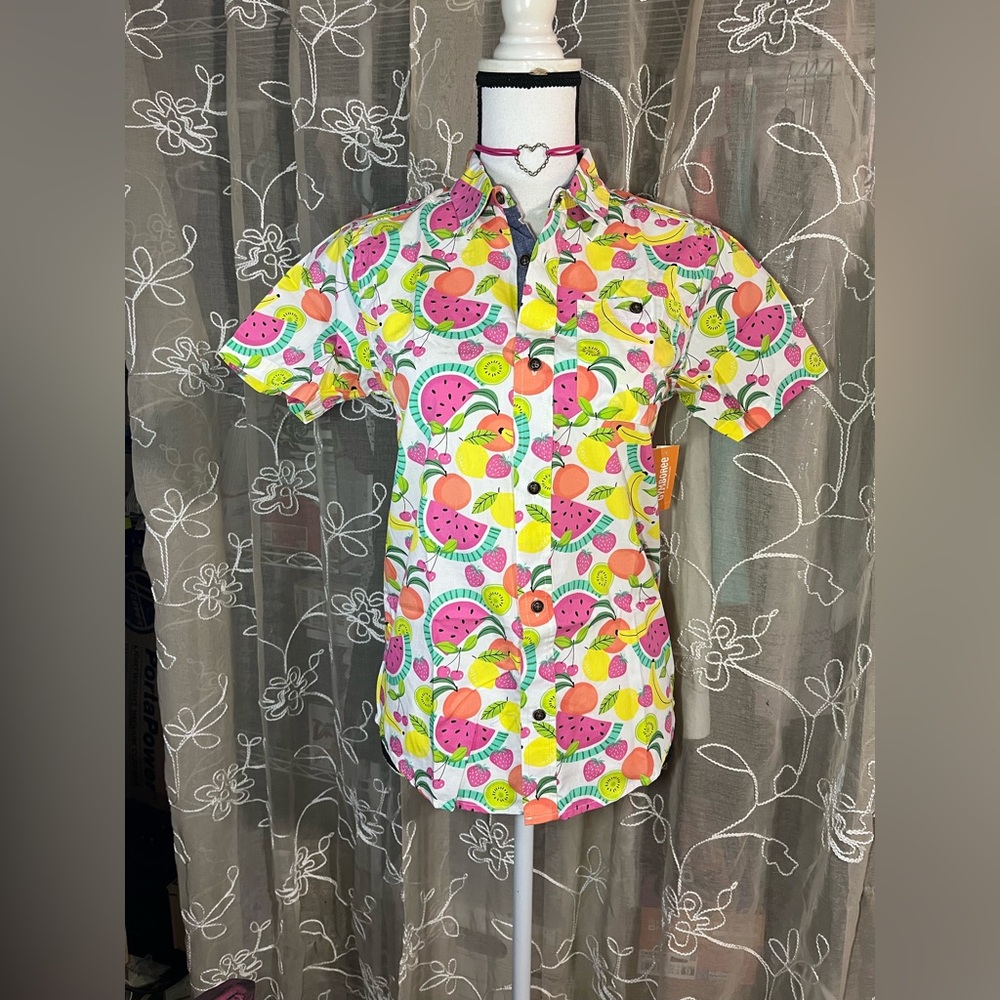 Kids Gymboree Fruit Print Hawaiian Shirt